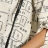 Women's White-Black Printed Short Kurti