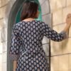 Women's Blue Printed Short Kurti