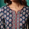 Women's Blue Printed Short Kurti