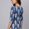 Women's Blue White Printed Short Kurti