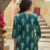 Women's Green White Printed Short Kurti
