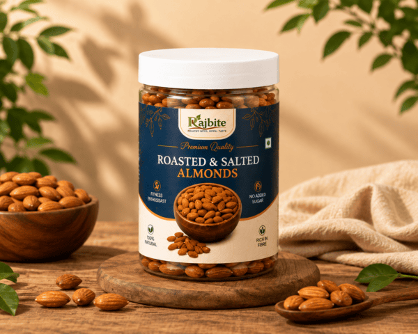 Rajbite Roasted & Salted Almonds – Premium Quality Crunchy Almonds - 300gm