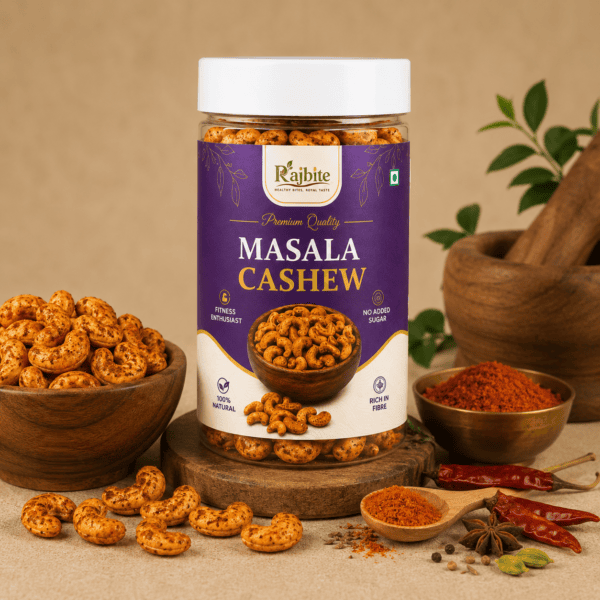 crousel cashew Rajbite Premium Masala Cashew Spicy Roasted Cashews, Healthy Snack – 300g