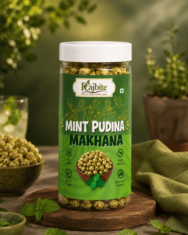 Rajbite Mint Pudina Makhana Roasted Fox Nuts Healthy Snack No MSG 75g